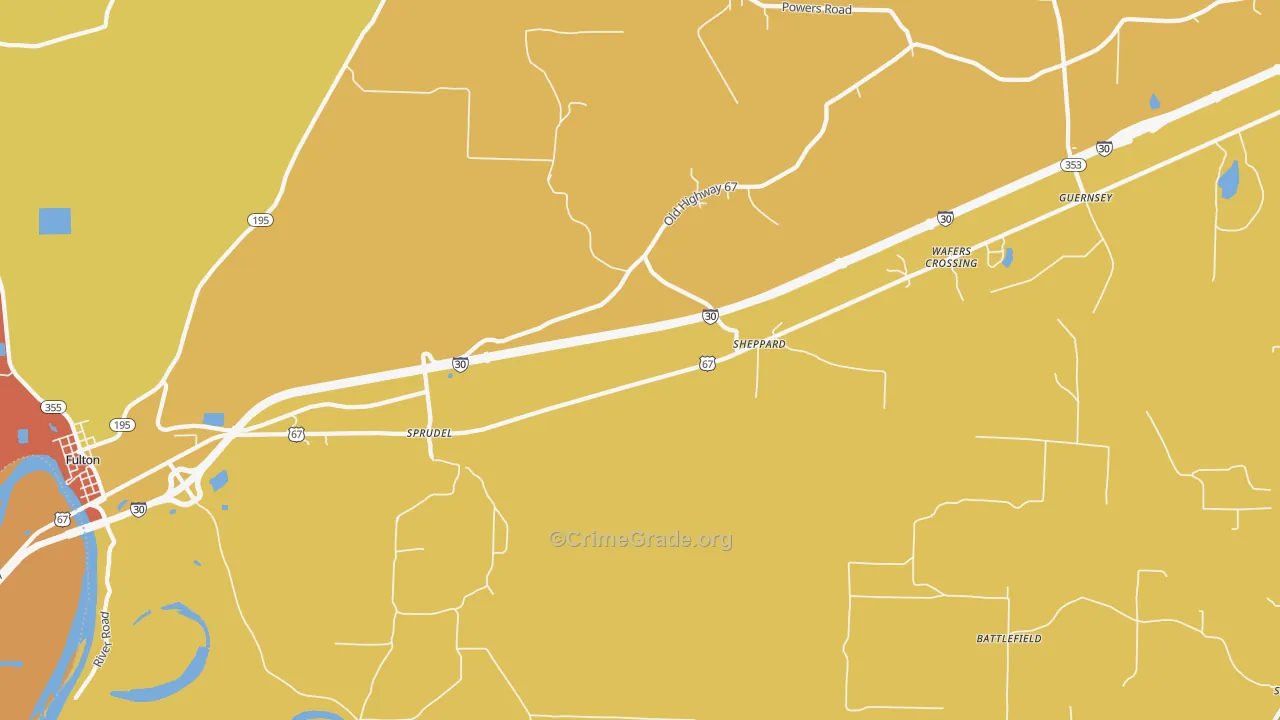 Sheppard, AR Map of Burglary Rates