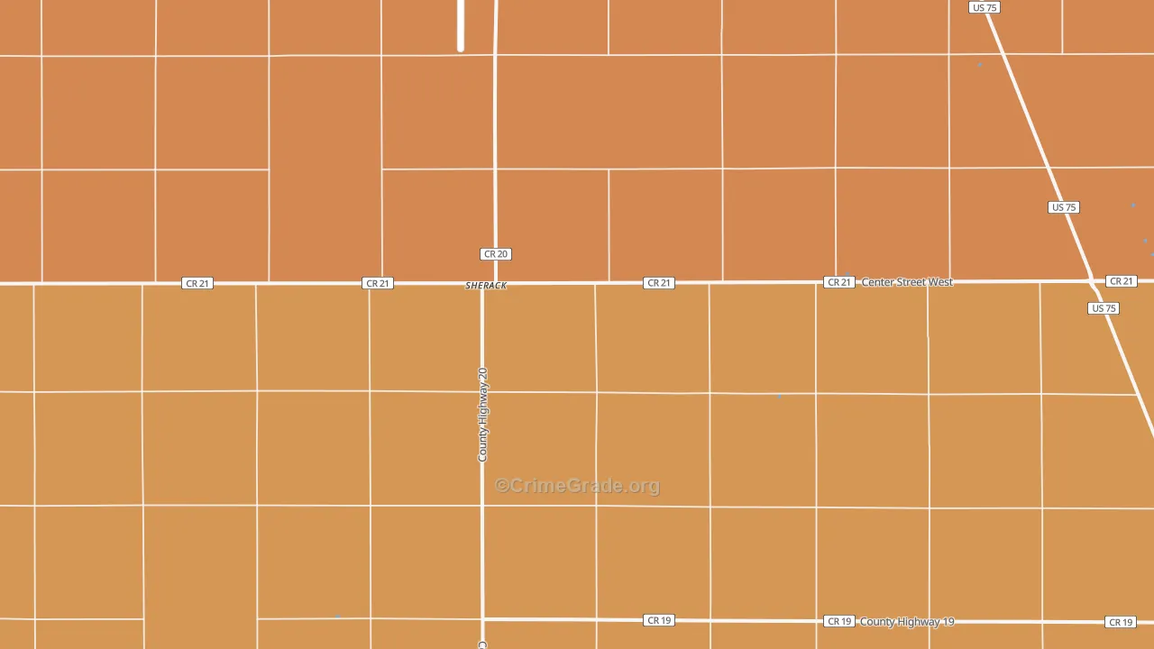 Sherack, MN Map of Burglary Rates