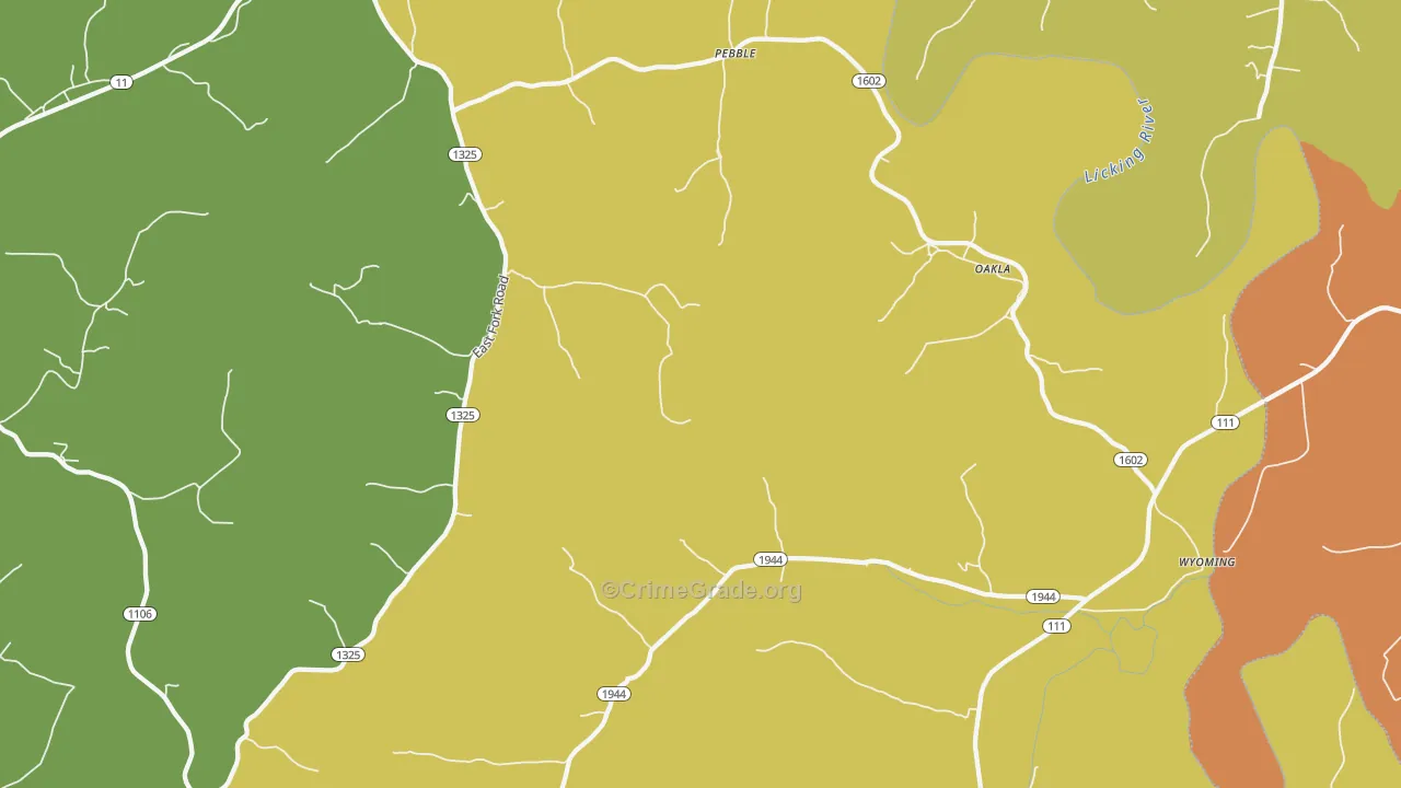 Sherburne, KY Map of Burglary Rates