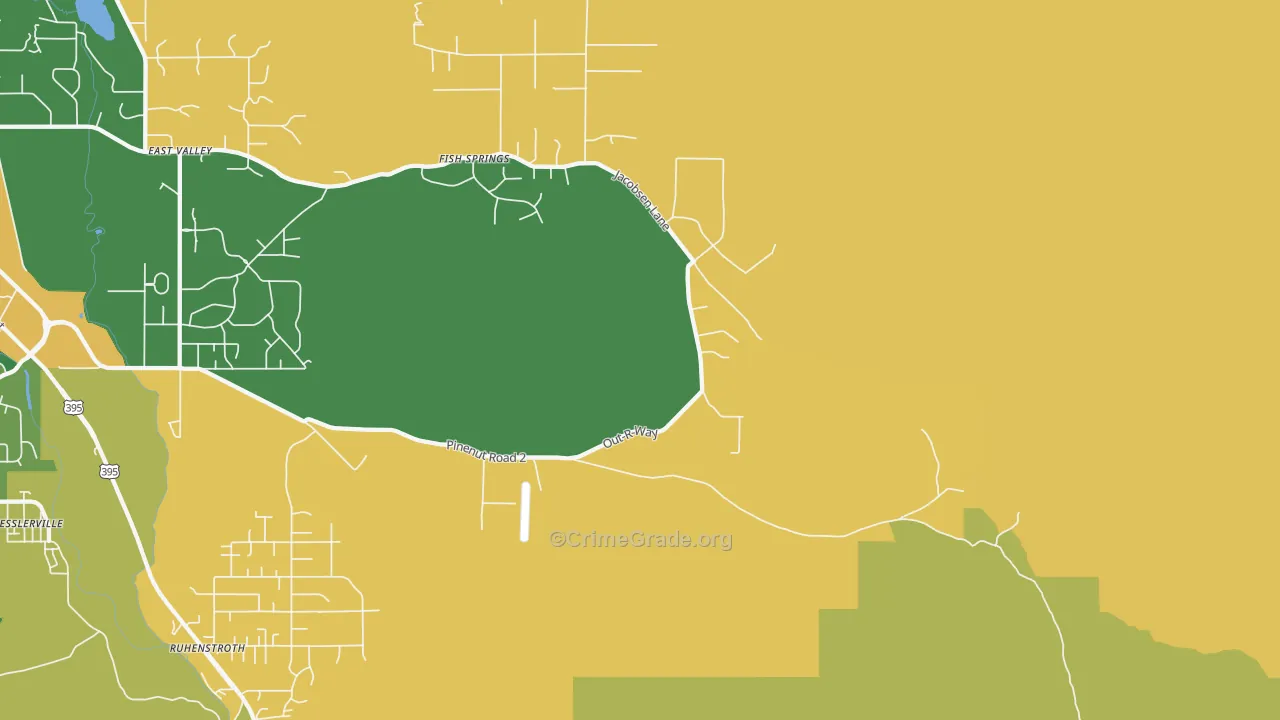 Sheridan, NV Map of Burglary Rates