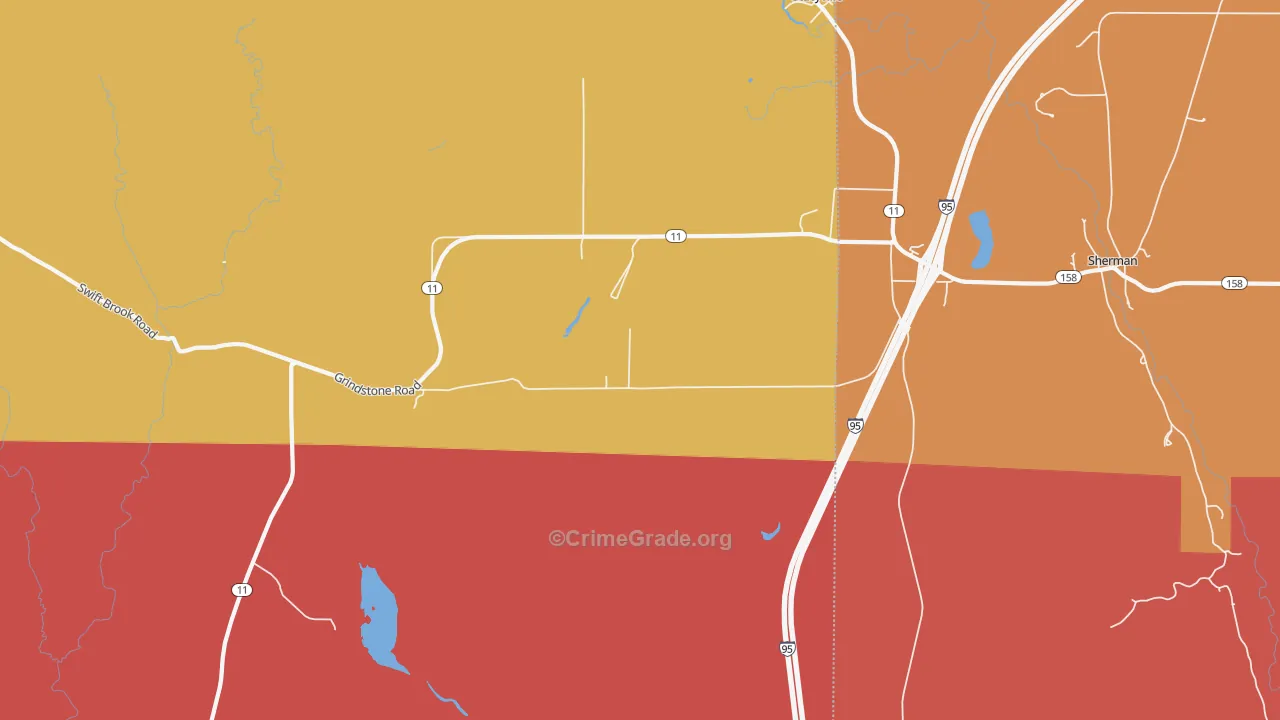 Sherman, ME Map of Burglary Rates