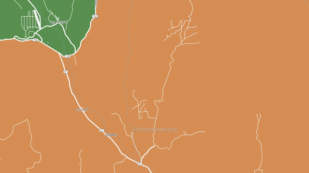 Sherman, NM Map of Burglary Rates