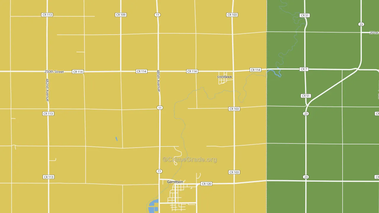 Sherman, SD Map of Burglary Rates