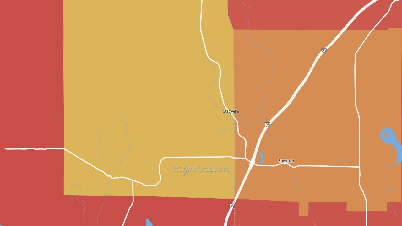 Sherman Station, ME Map of Burglary Rates