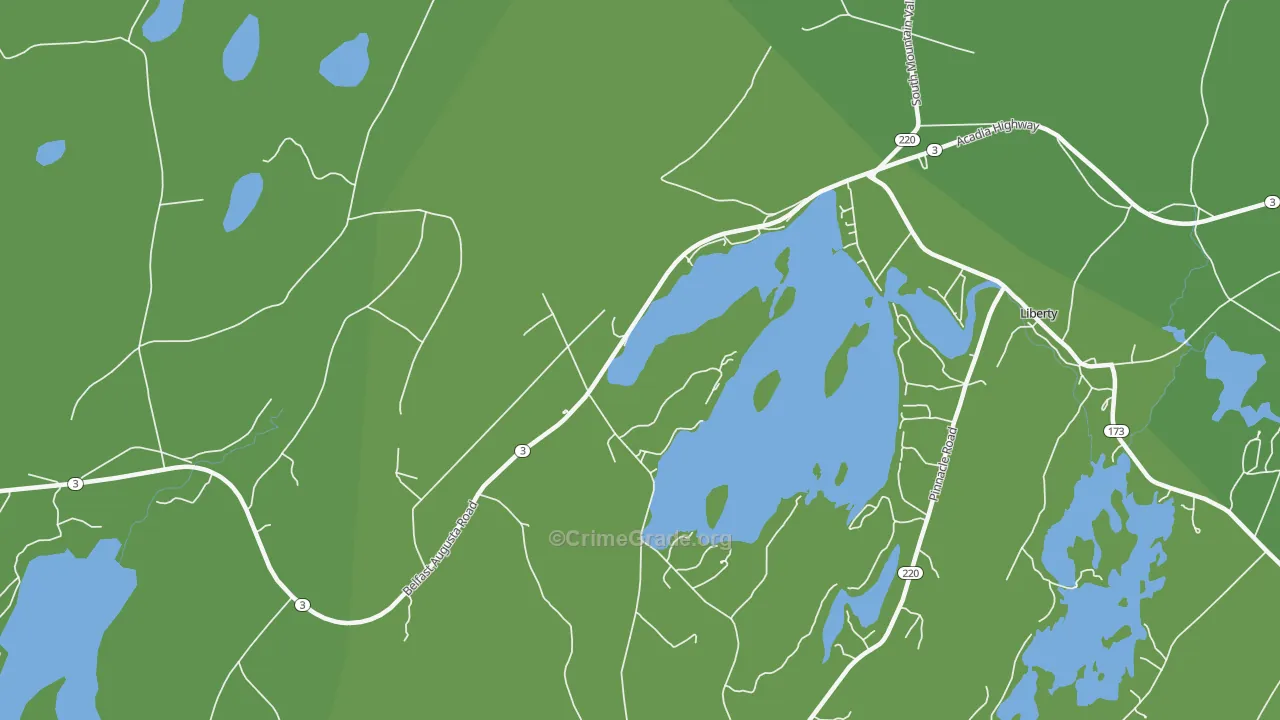 Shermans Corner, ME Map of Burglary Rates