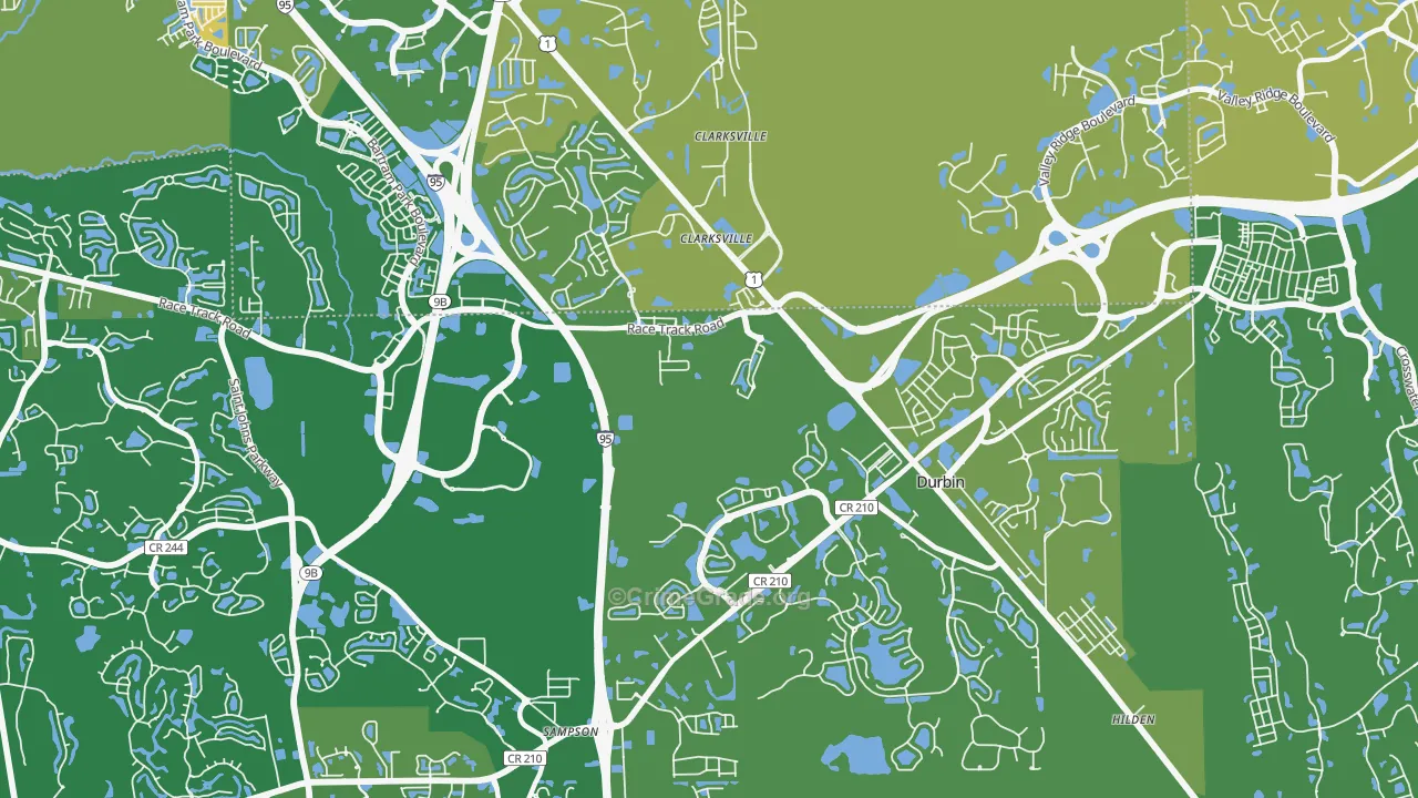 Sherwood Forest, FL Map of Burglary Rates