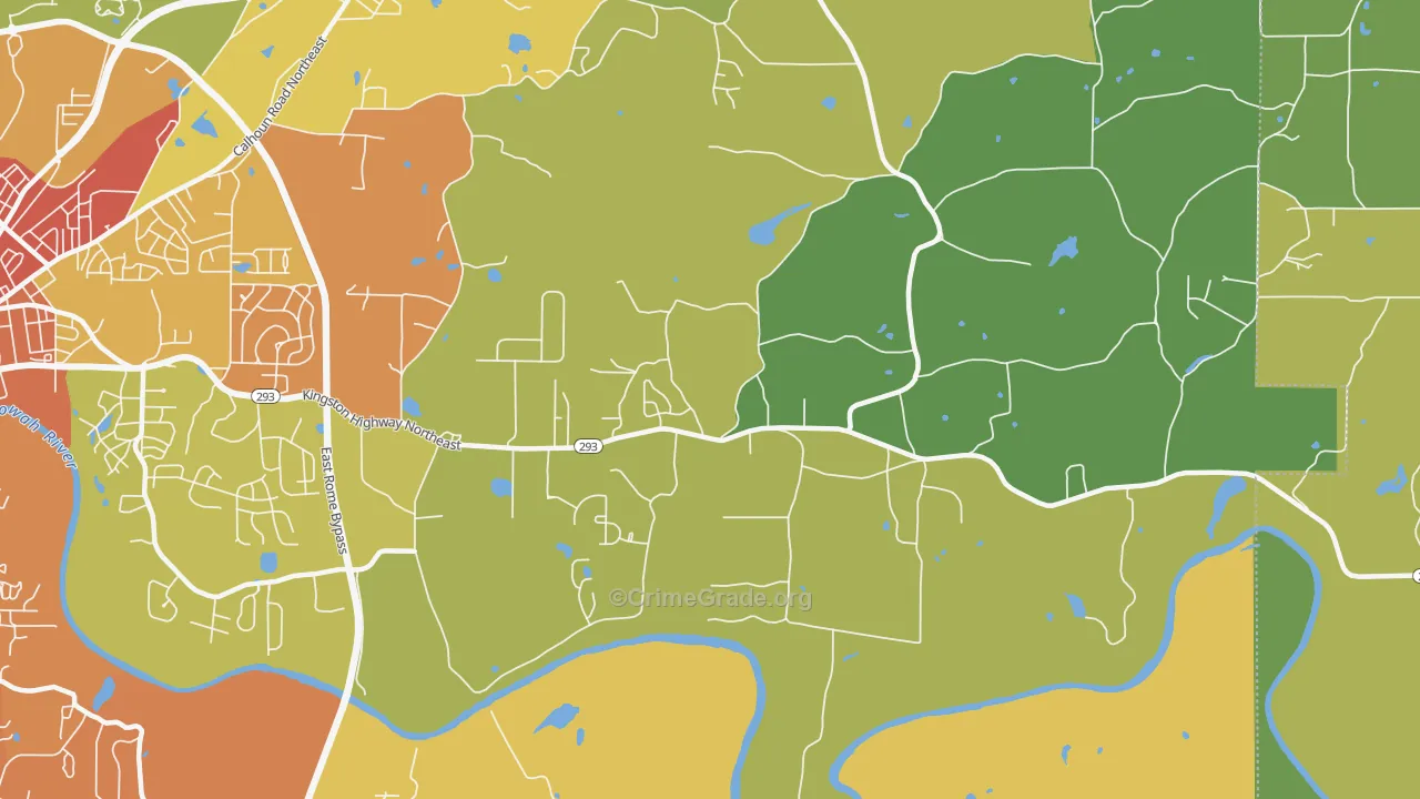 Sherwood Forest, GA Map of Burglary Rates