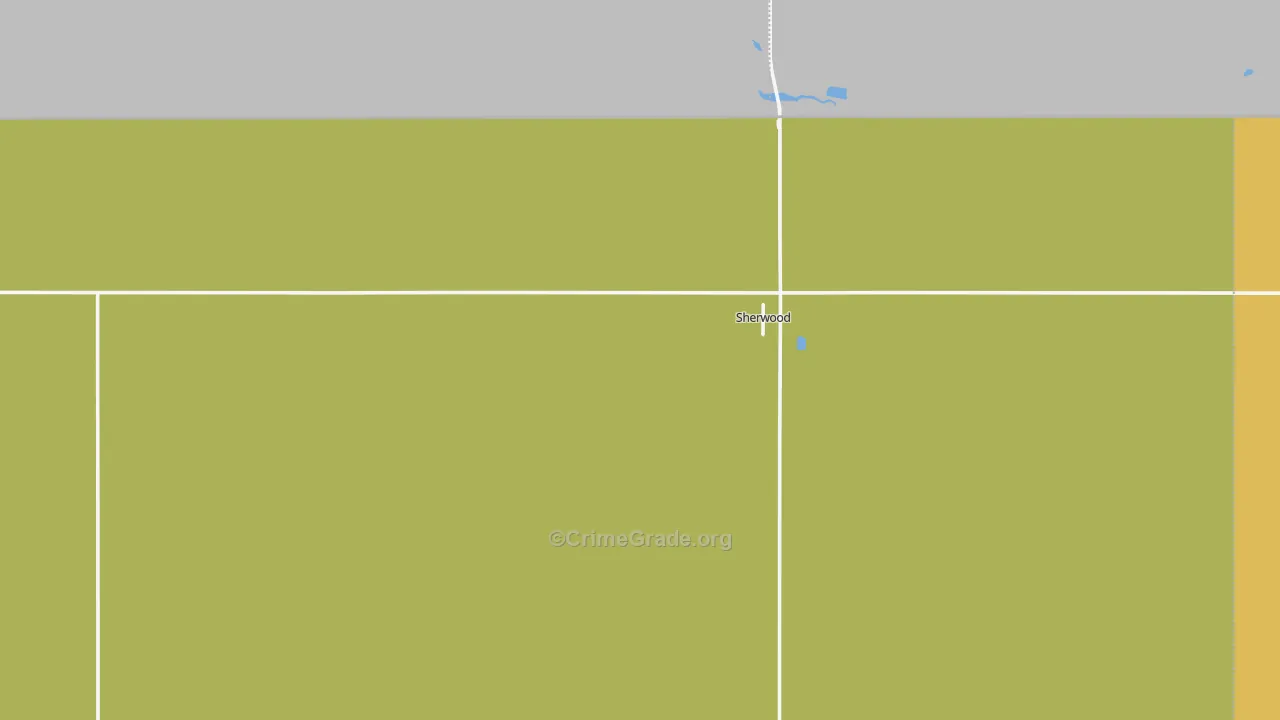 Sherwood, ND Map of Burglary Rates
