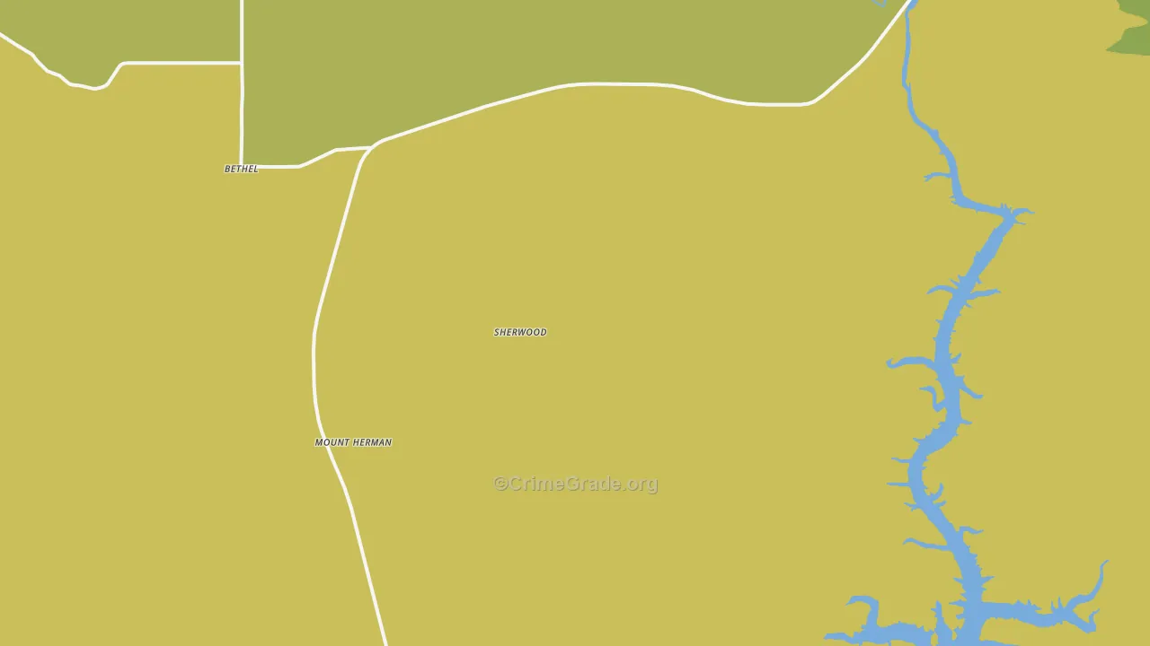 Sherwood, OK Map of Burglary Rates