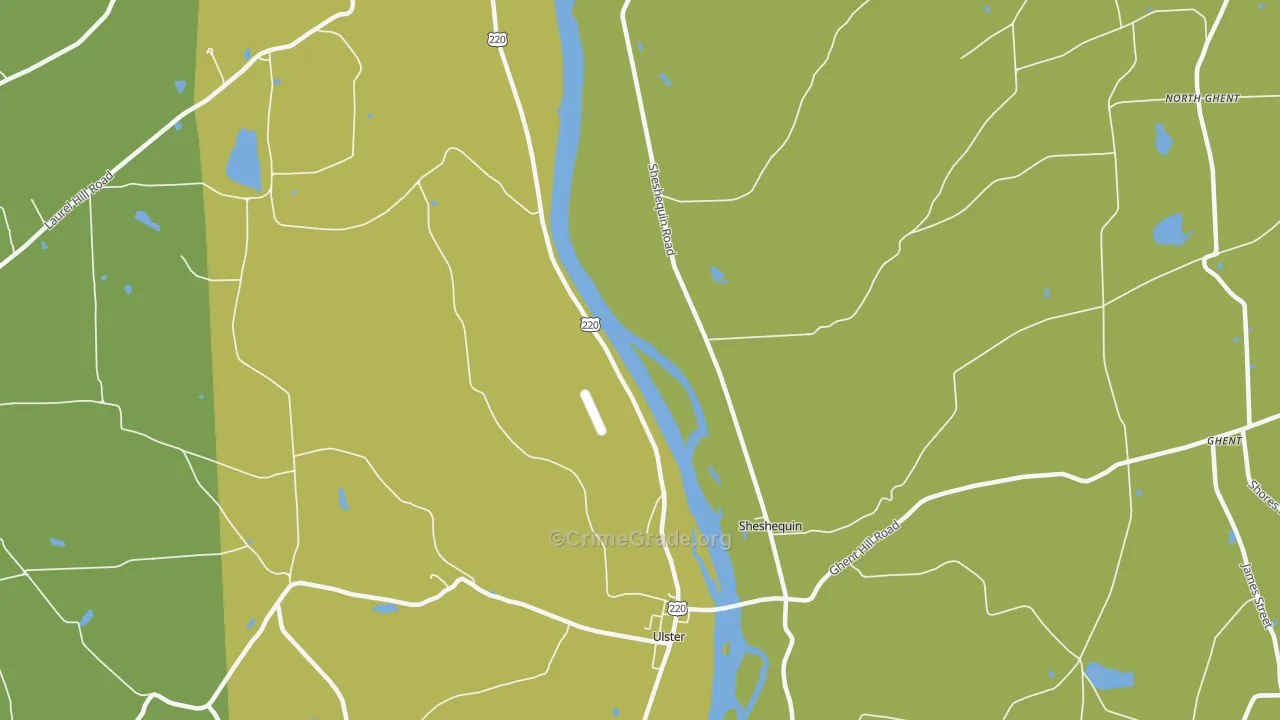 Sheshequin, PA Map of Burglary Rates
