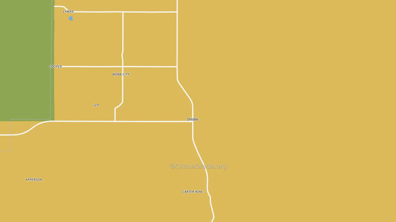 Shidler, OK Map of Burglary Rates