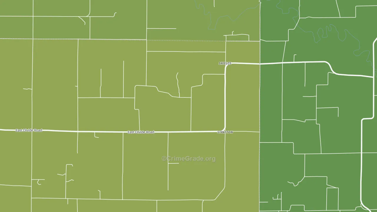Shields, IL Map of Burglary Rates