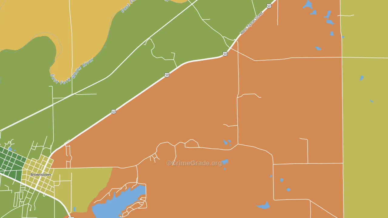 Shields, IN Map of Burglary Rates