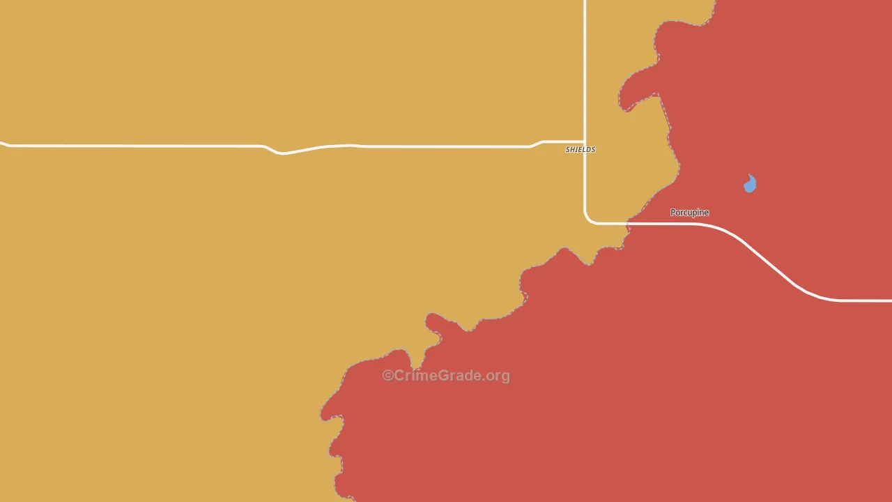 Shields, ND Map of Burglary Rates