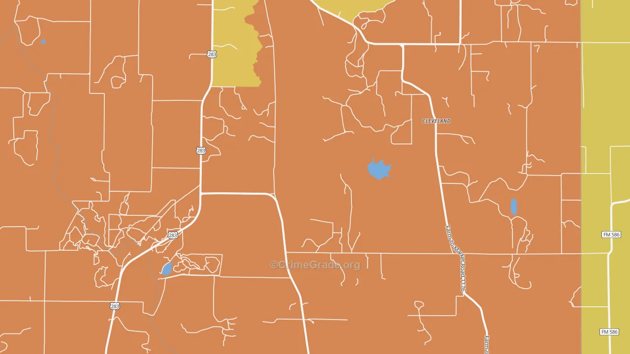 Shields, TX Map of Burglary Rates