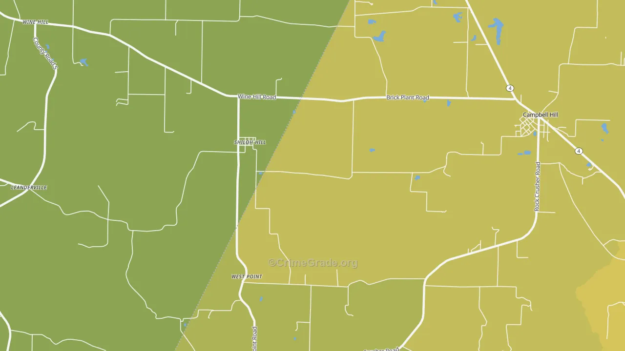 Shiloh Hill, IL Map of Burglary Rates
