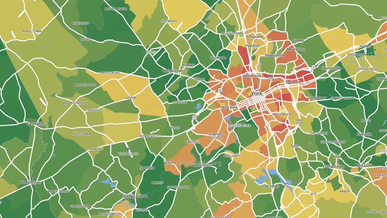 Shiloh, PA Map of Burglary Rates