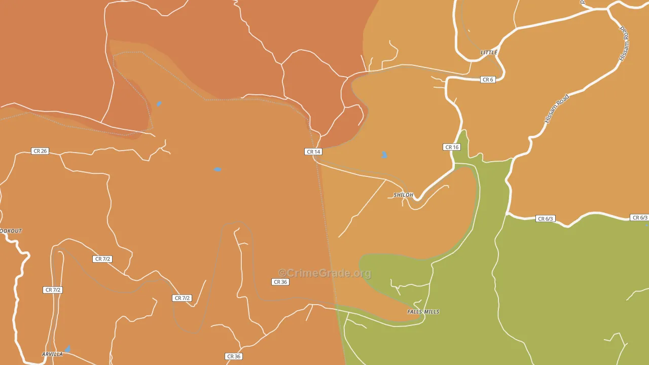 Shiloh, WV Map of Burglary Rates