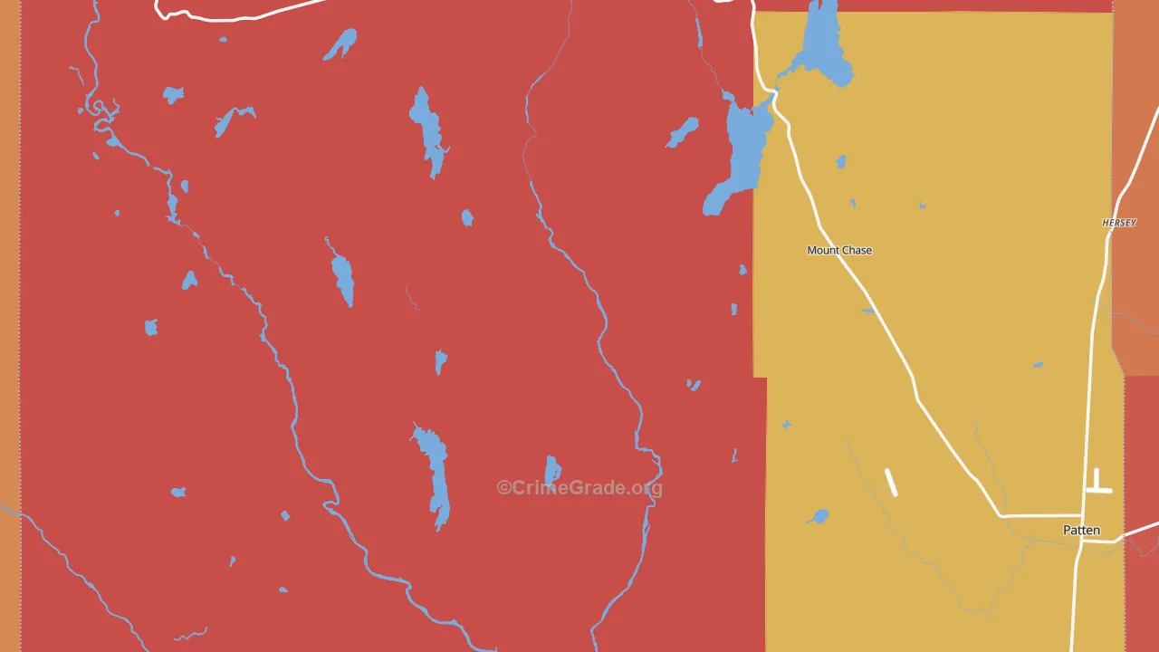 Shin Pond, ME Map of Burglary Rates