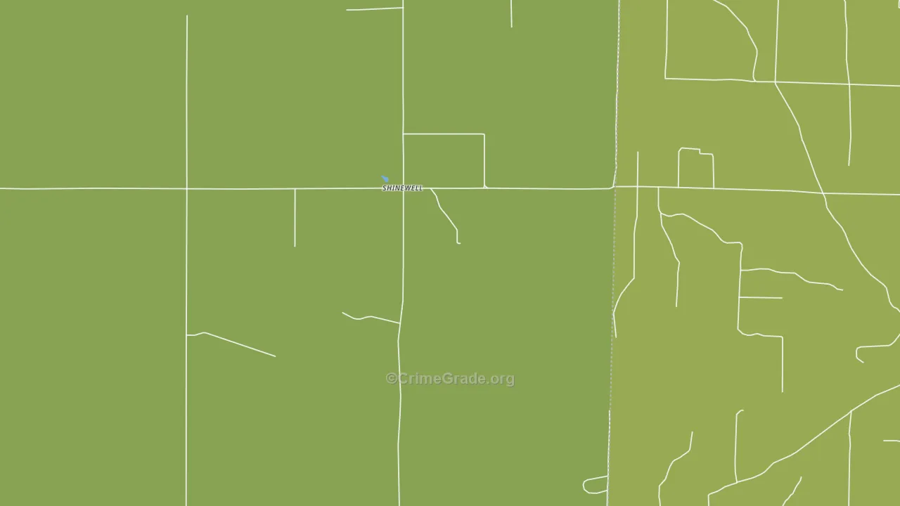 Shinewell, OK Map of Burglary Rates