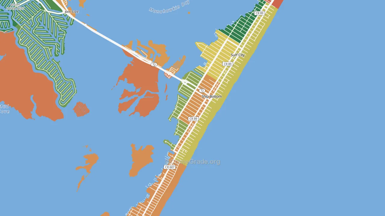 Ship Bottom, NJ Map of Burglary Rates
