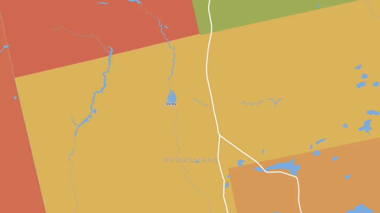 Shirley Mills, ME Map of Burglary Rates
