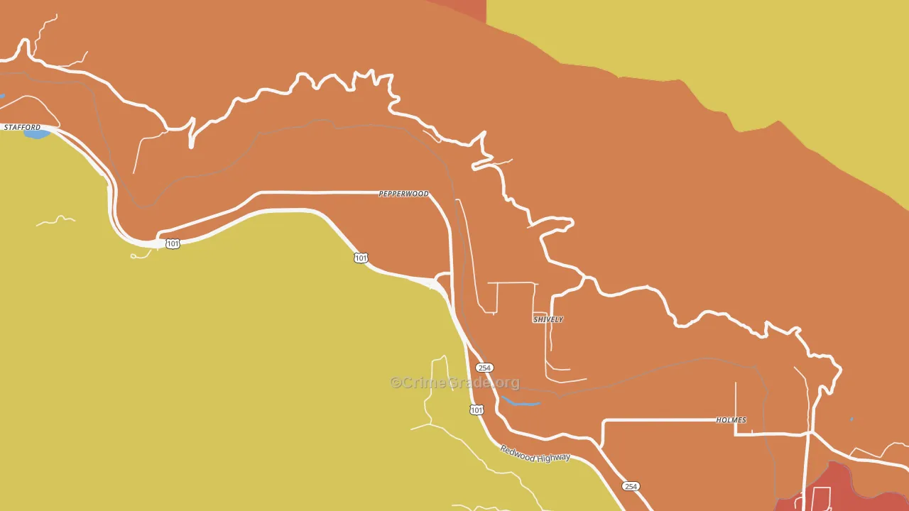 Shively, CA Map of Burglary Rates