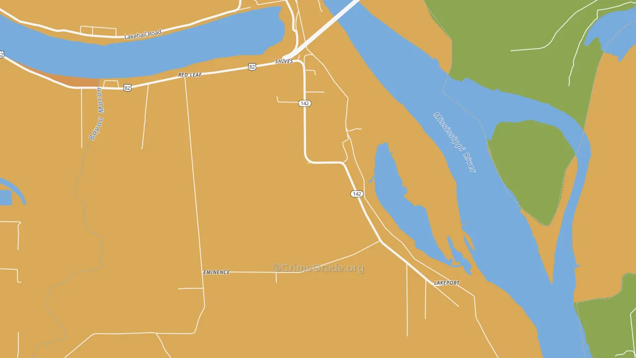 Shives, AR Map of Burglary Rates