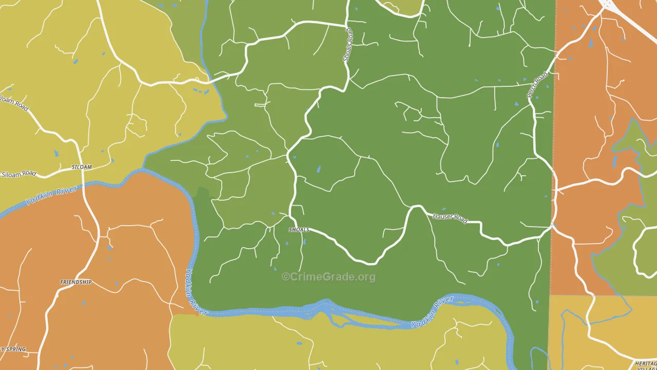 Shoal, NC Map of Burglary Rates