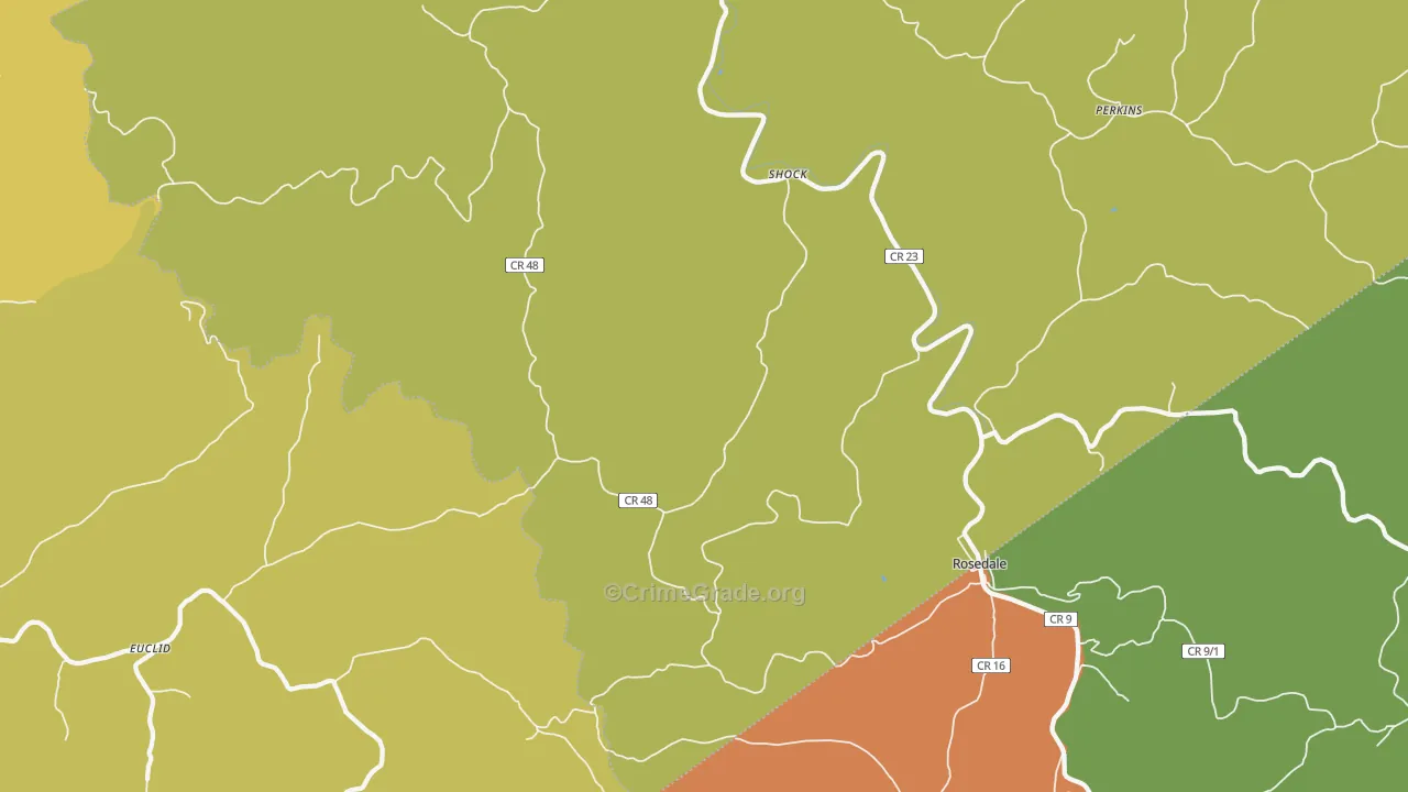 Shock, WV Map of Burglary Rates