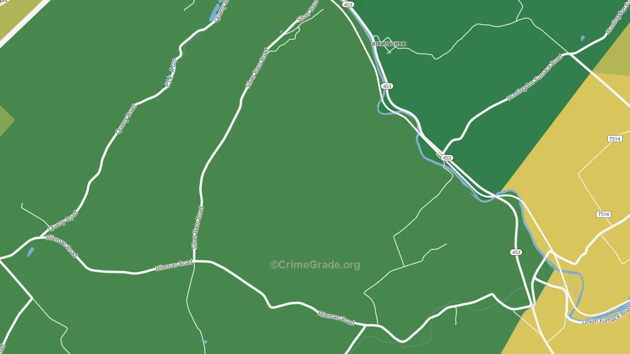 Shoenberger, PA Map of Burglary Rates