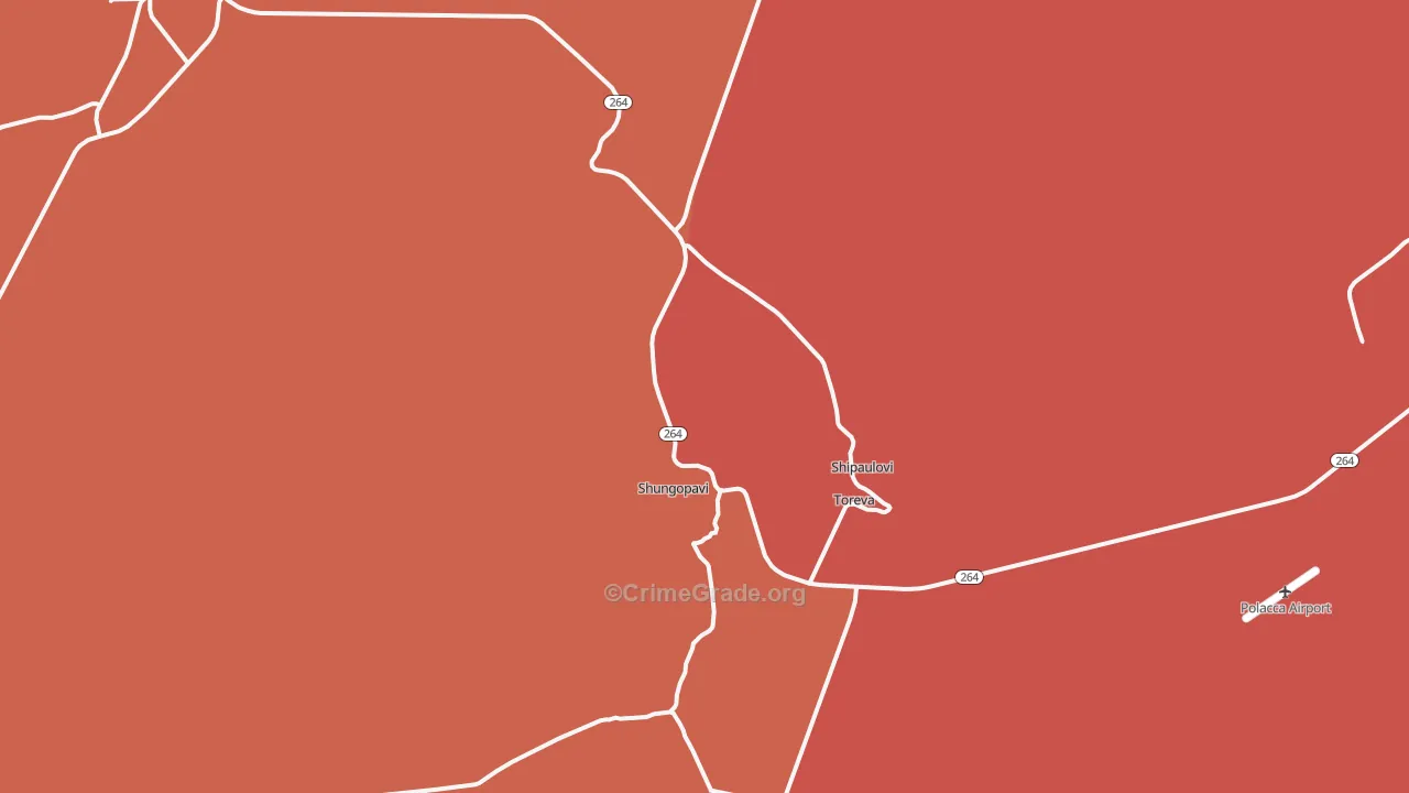 Shongopovi, AZ Map of Burglary Rates