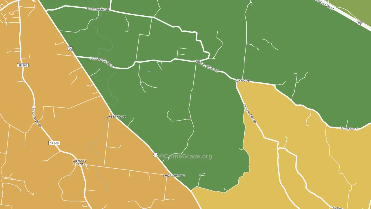 Shop Springs, TN Map of Burglary Rates