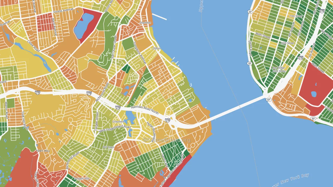 Shore Acres, Staten Island, NY Map of Burglary Rates