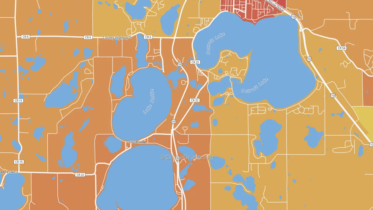 Shoreham, MN Map of Burglary Rates