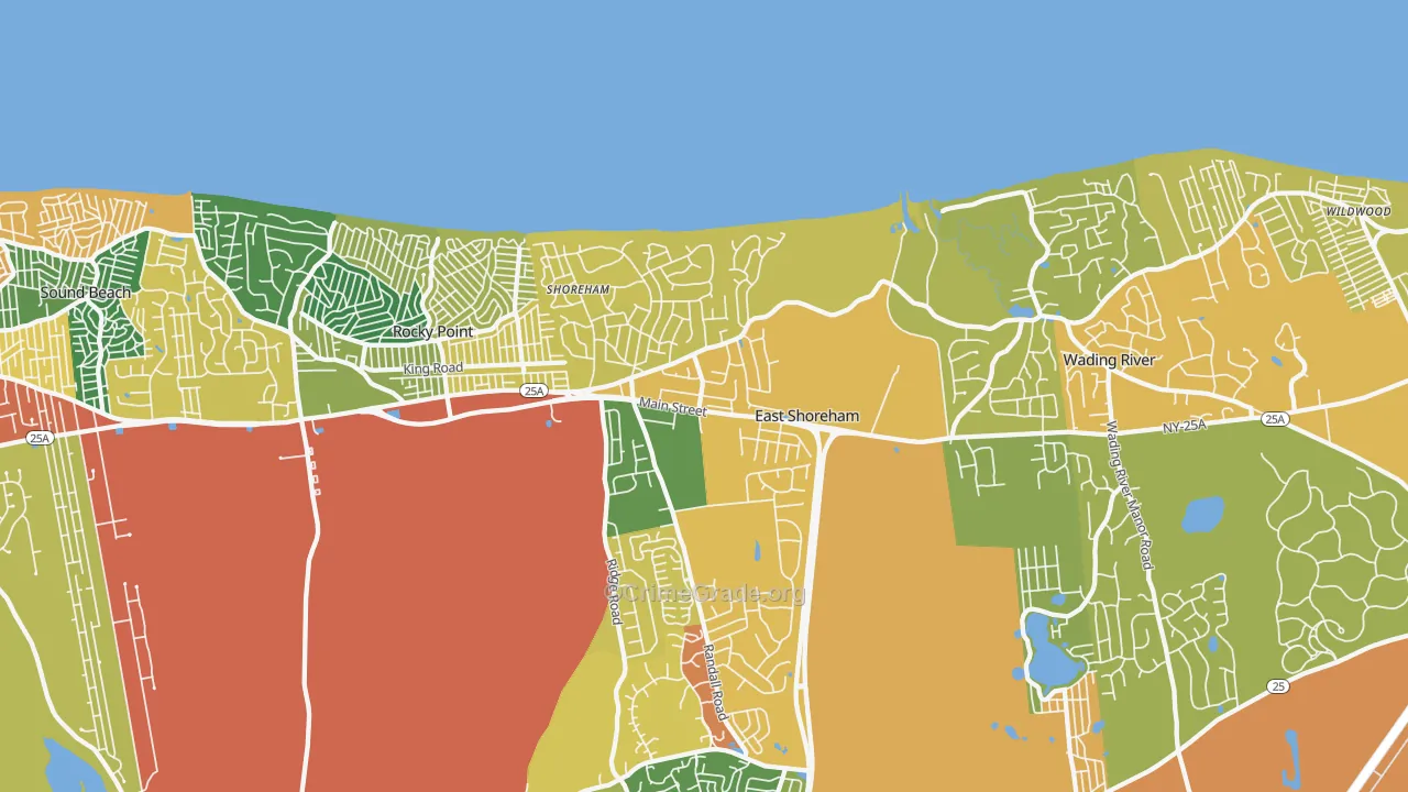 Shoreham, NY Map of Burglary Rates