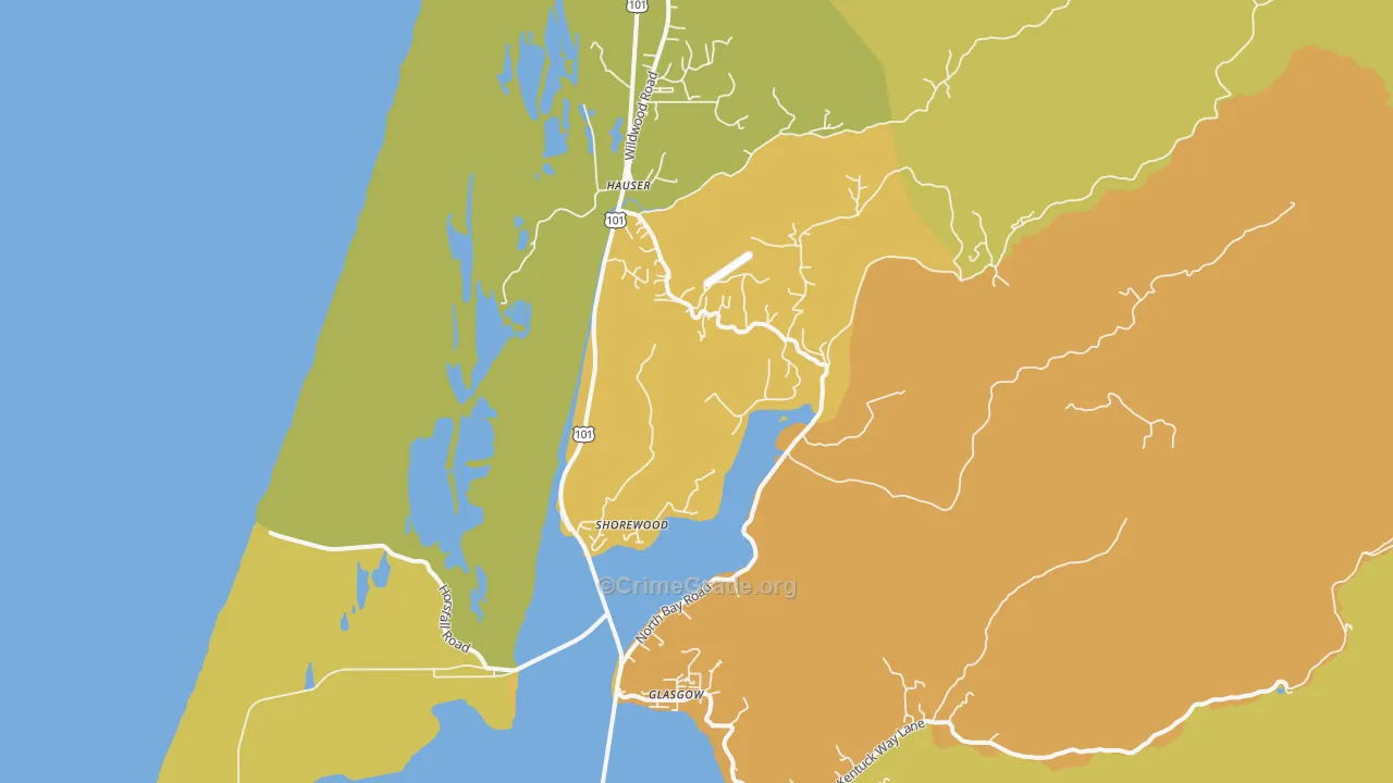 Shorewood, OR Map of Burglary Rates