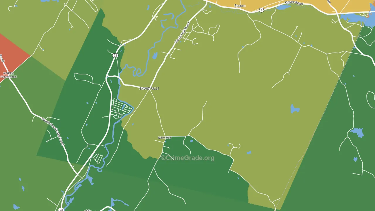 Short Falls, NH Map of Burglary Rates