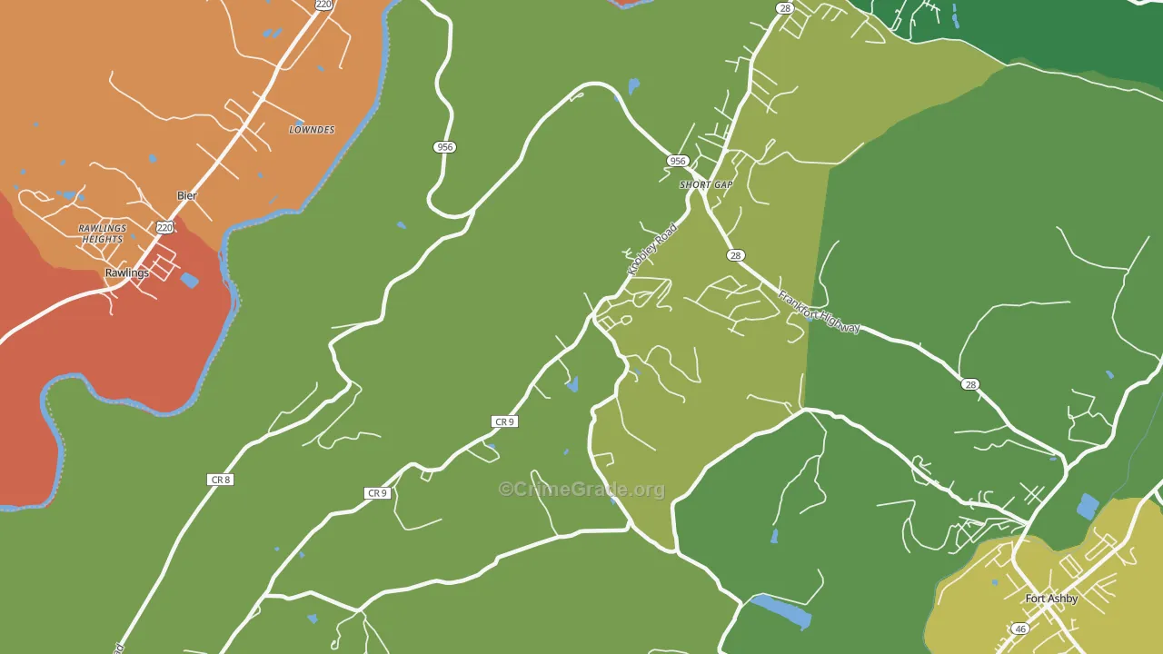 Short Gap, WV Map of Burglary Rates