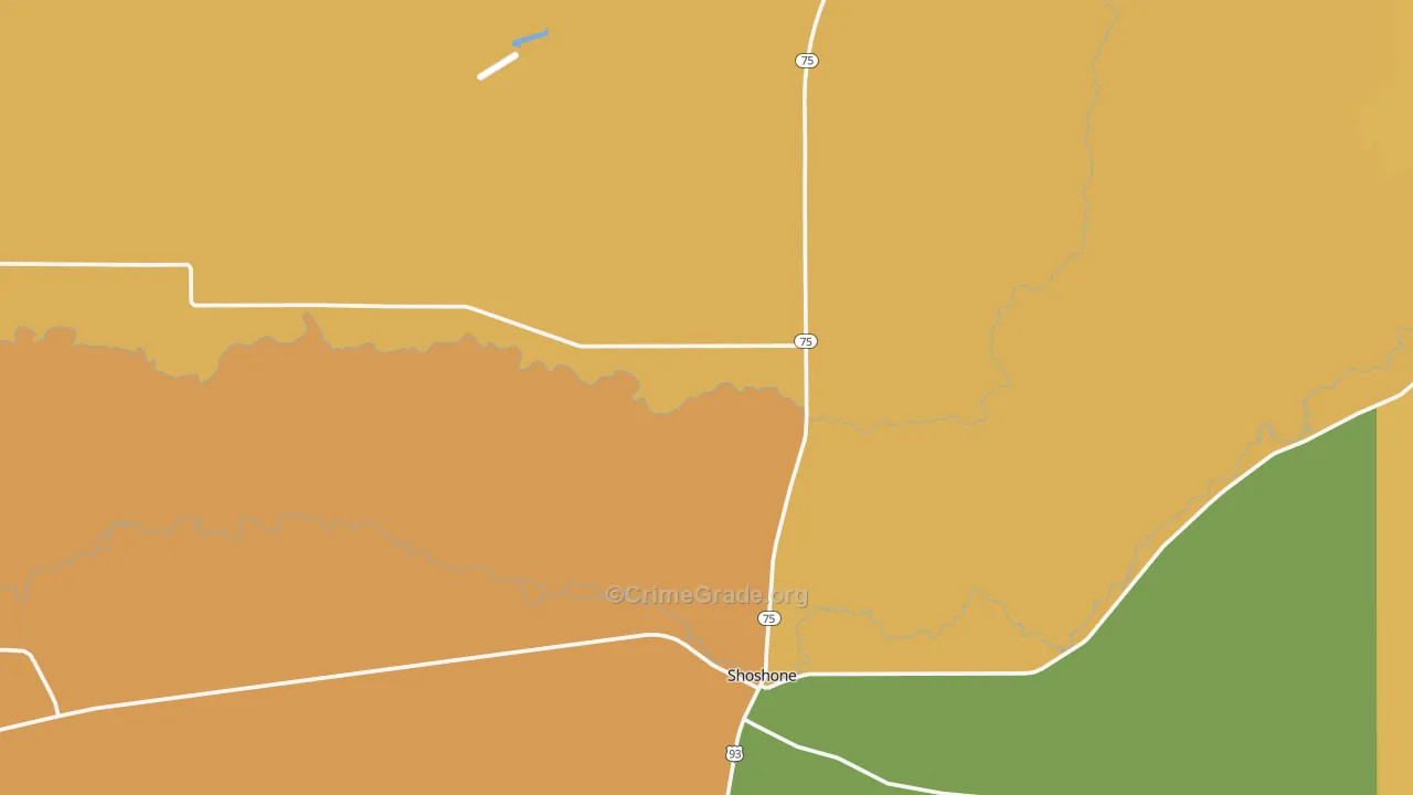 Shoshone, ID Map of Burglary Rates