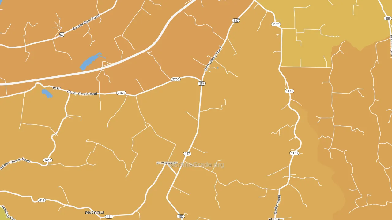 Shrewsbury, KY Map of Burglary Rates