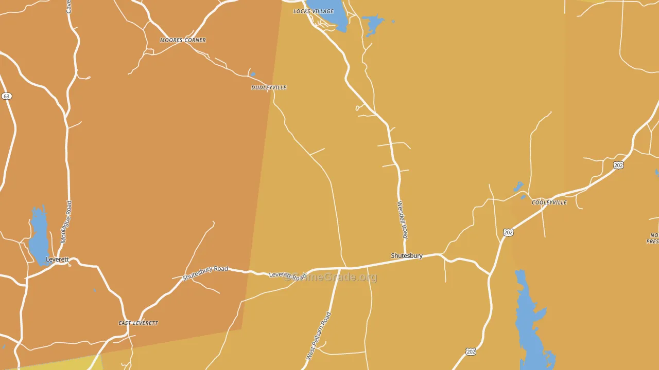 Shutesbury, MA Map of Burglary Rates