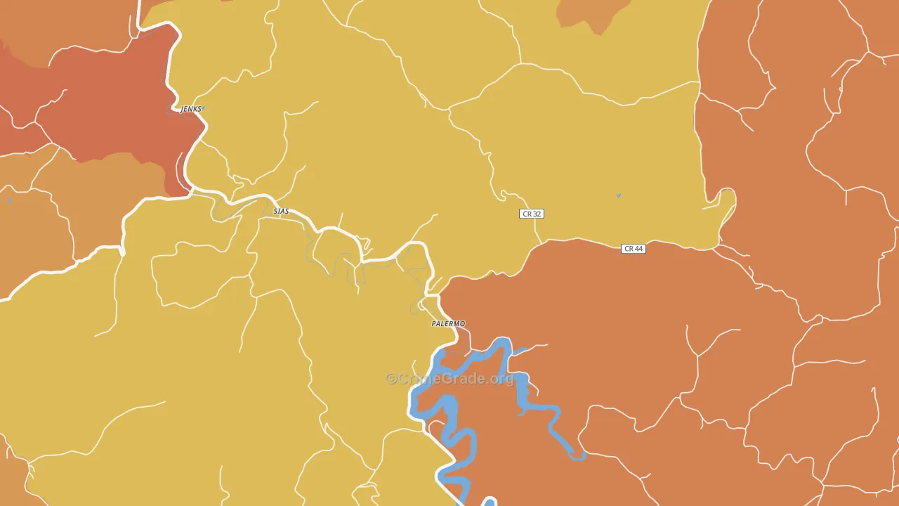 Sias, WV Map of Burglary Rates