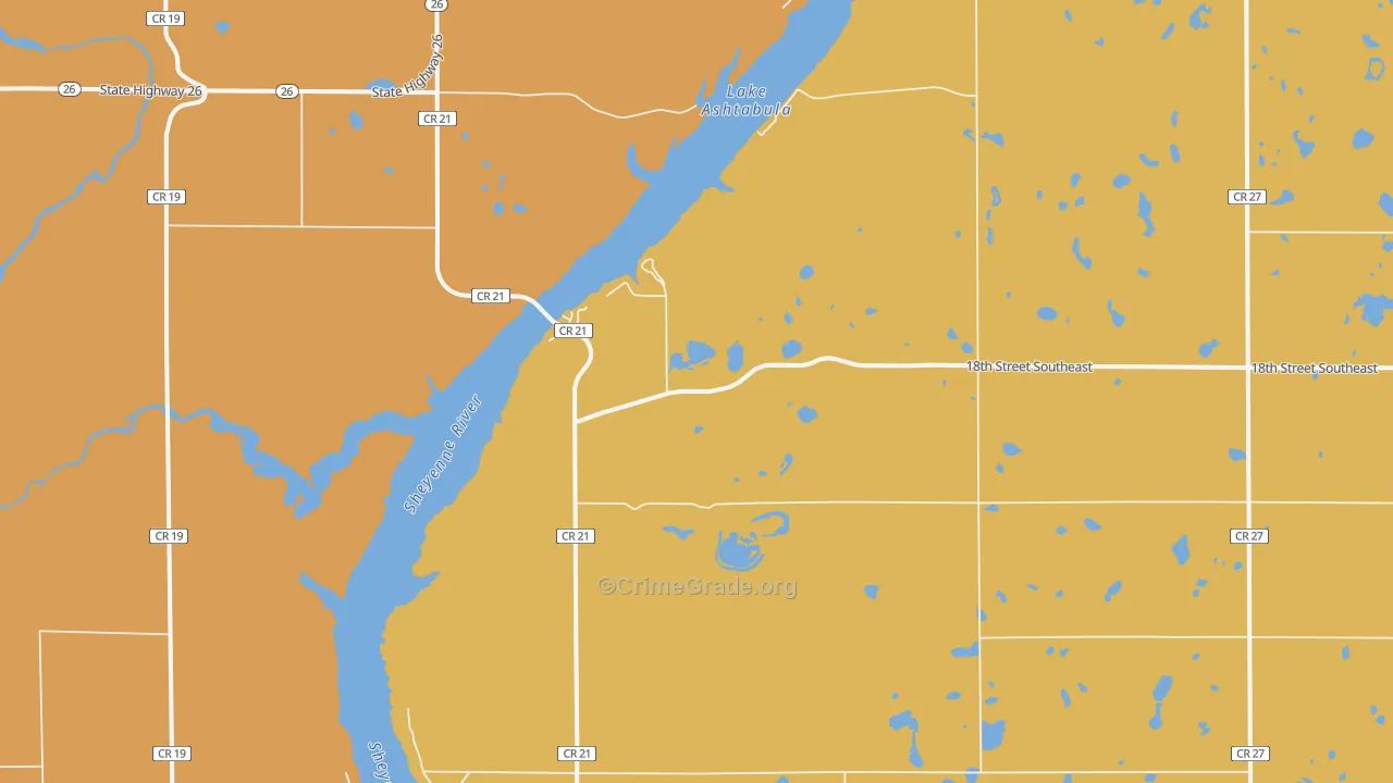 Sibley, ND Map of Burglary Rates