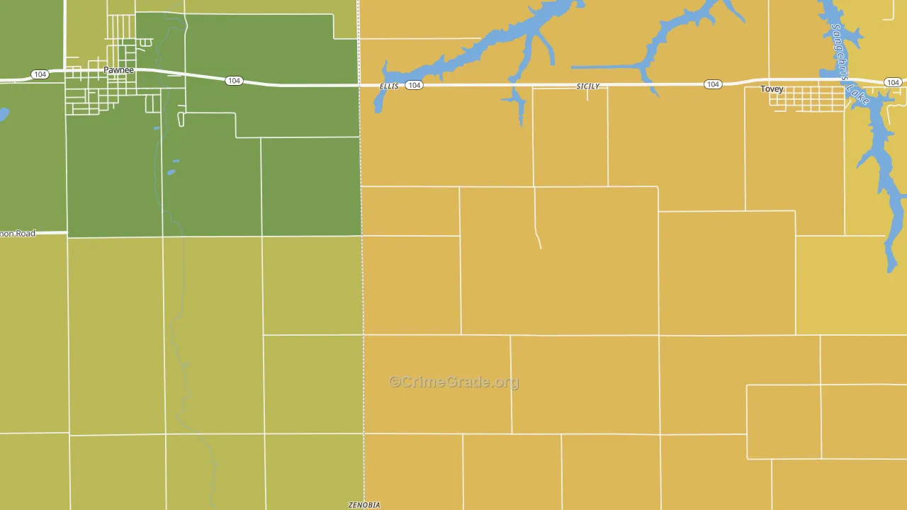 Sicily, IL Map of Burglary Rates