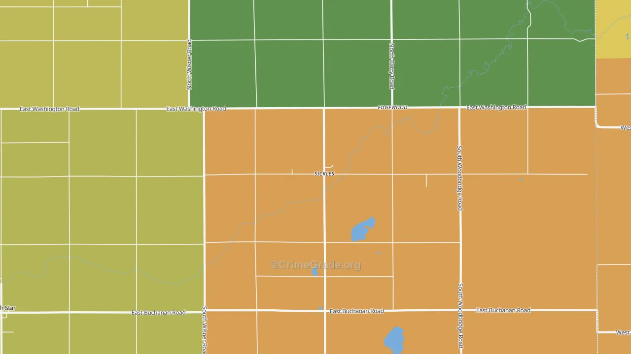 Sickles, MI Map of Burglary Rates