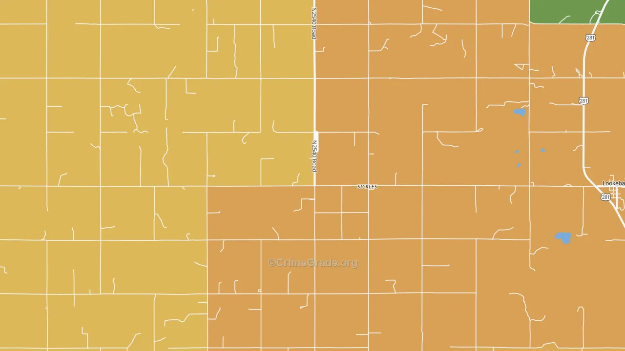 Sickles, OK Map of Burglary Rates