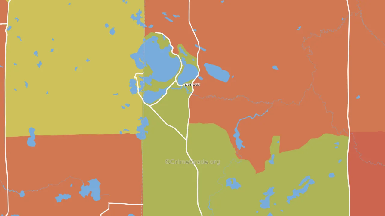 Side Lake, MN Map of Burglary Rates