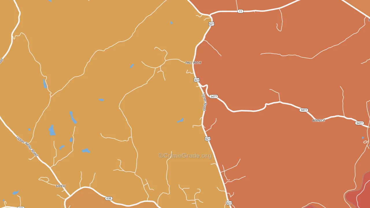 Sidell, KY Map of Burglary Rates