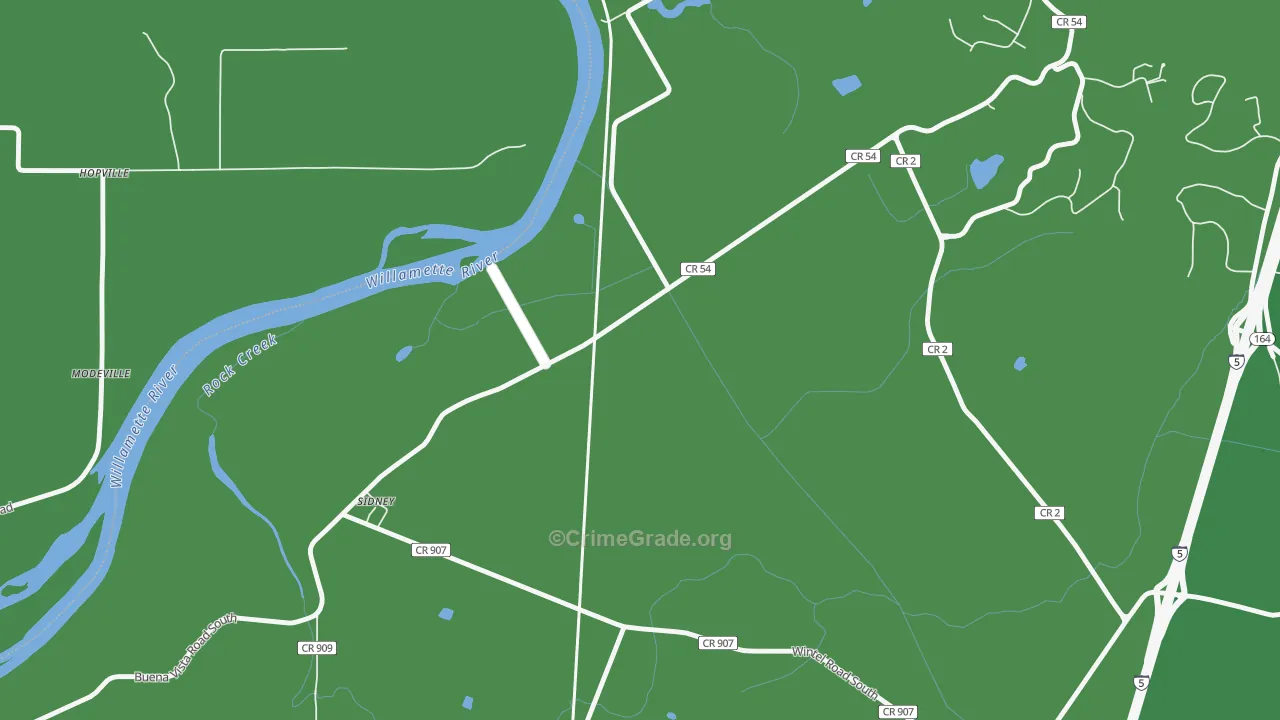 Sidney, OR Map of Burglary Rates